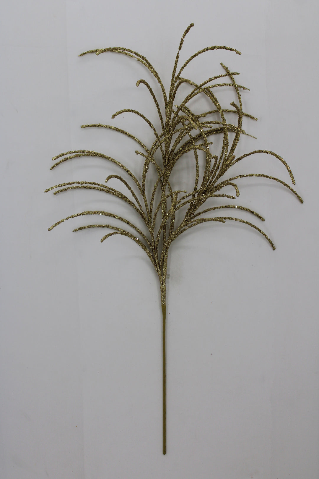 Artificial Gold Glitter Grass Spray - 33"