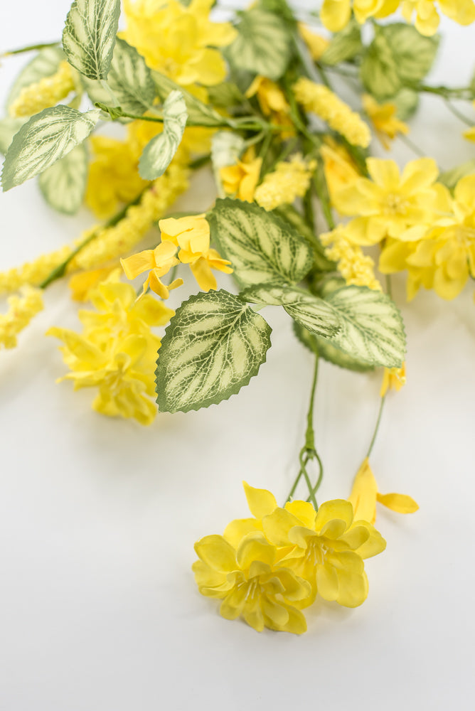 Yellow Mixed Spring Blossom Bush - 21"