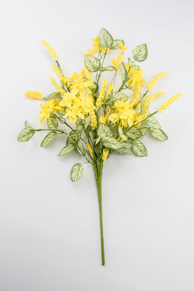 Yellow Mixed Spring Blossom Bush - 21"