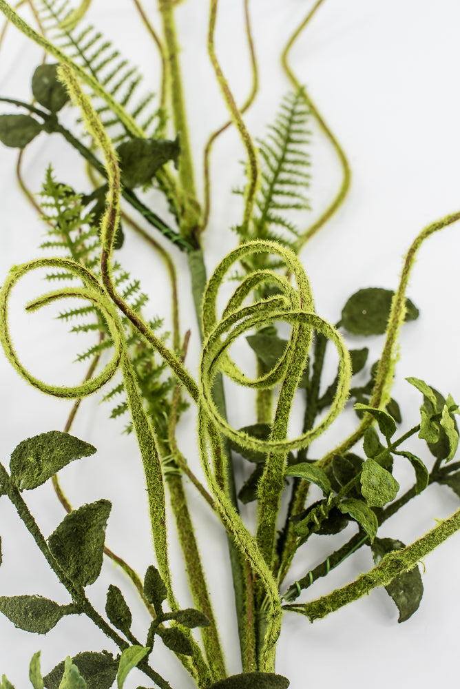 Artificial Mossy Twigs And Leaves Spray
