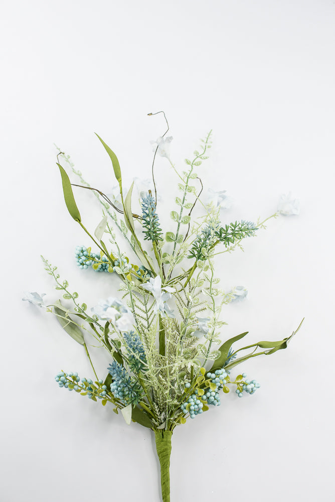 Turquoise Blue Lavender and Berry Spray - 23"