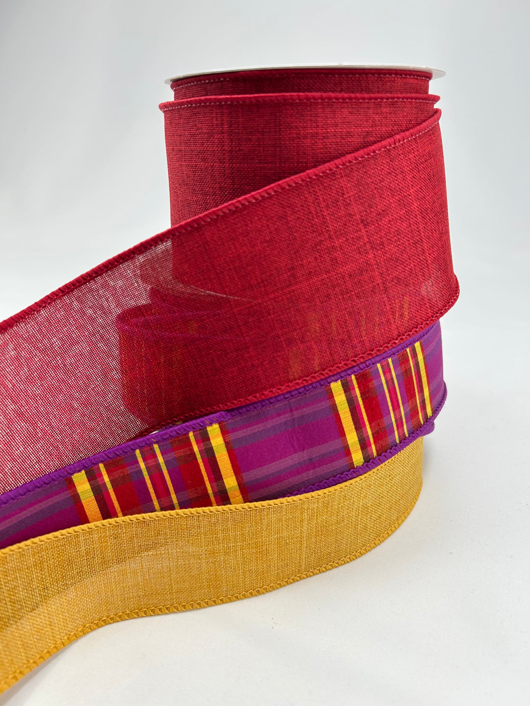 d. stevens Plum Plaid Bow Bundle x 3 Ribbons
