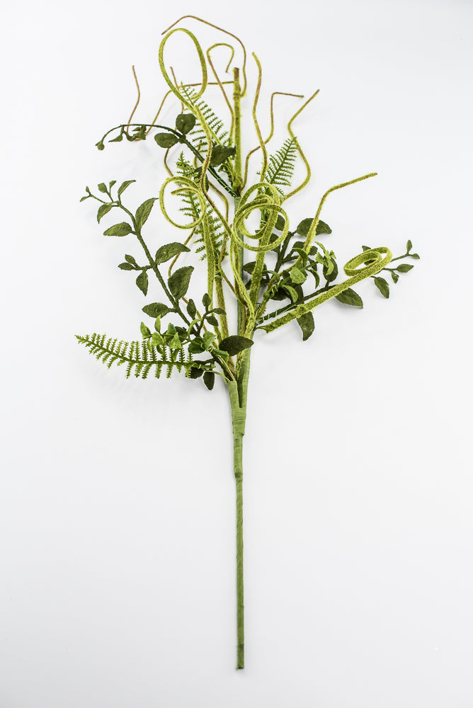 Artificial Mossy Twigs And Leaves Spray