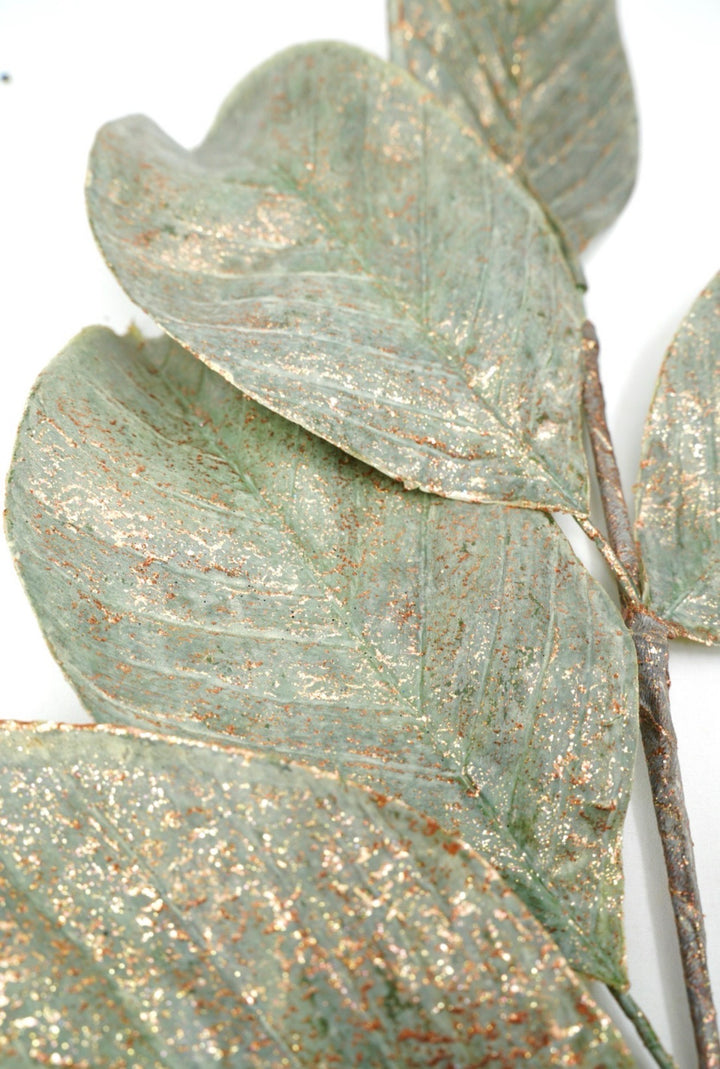 Magnolia leaves, with metallic