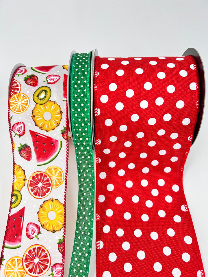 Summer Fruit bow bundle x 3 wired ribbons