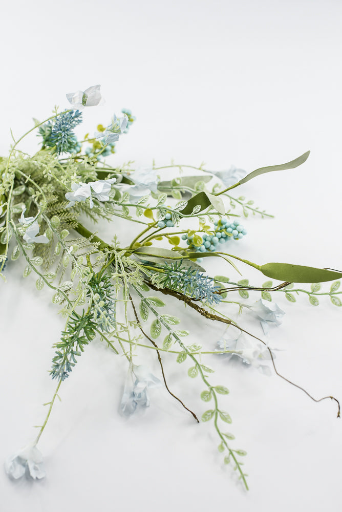 Turquoise Blue Lavender and Berry Spray - 23"