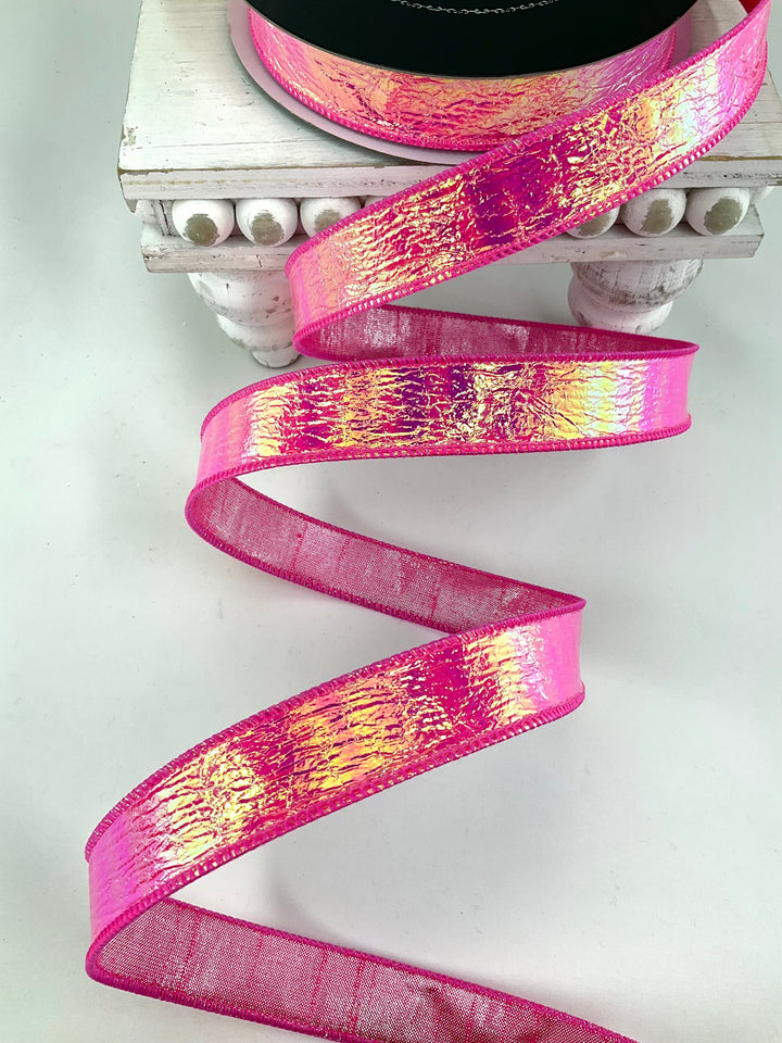 Bubblegum Electric Farrisilk Wired Ribbon - 1"