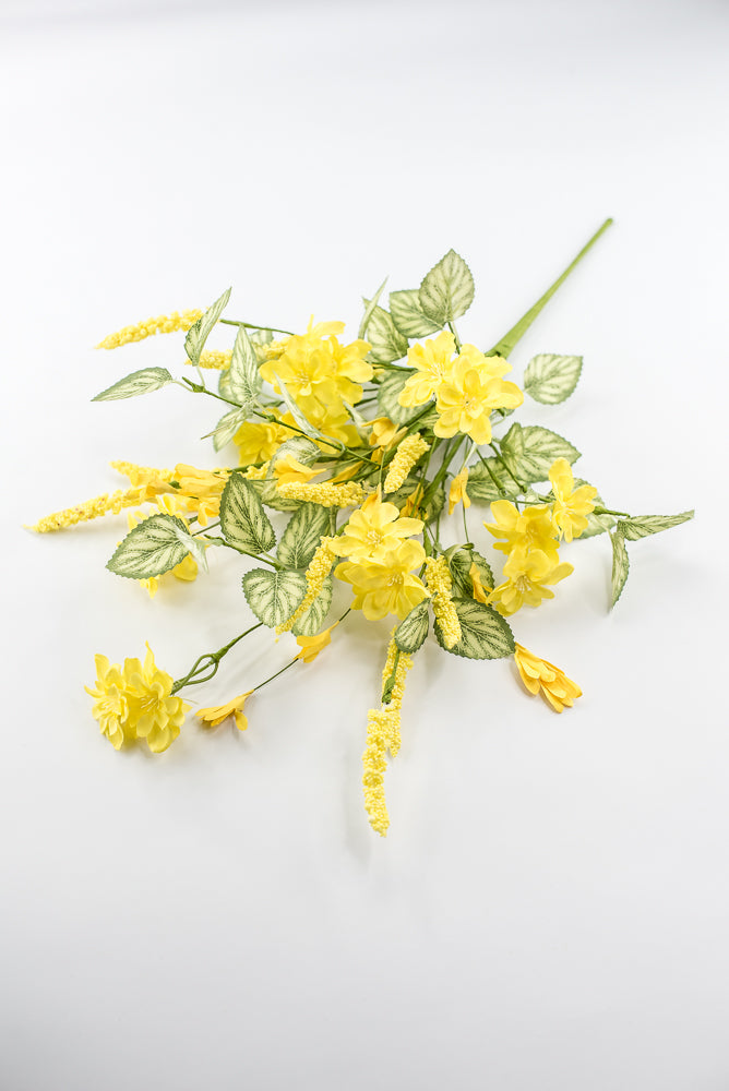 Yellow Mixed Spring Blossom Bush - 21"