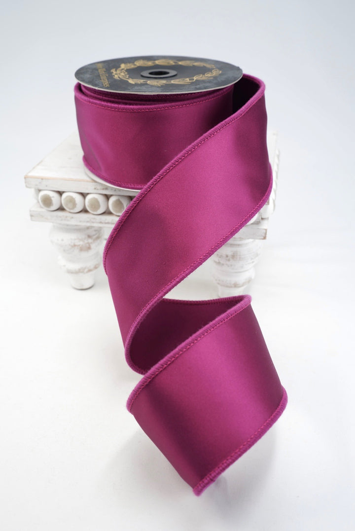 John Mark, Purple Satin Wired Ribbon - 2.5"