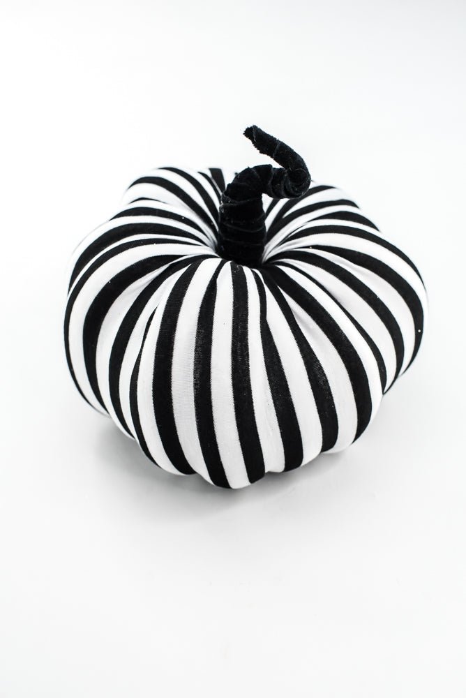 8" Black and White Stripe Decor Pumpkin - Greenery MarketSeasonal & Holiday Decorations57270BKWT