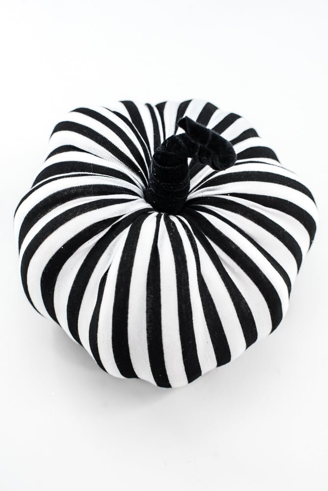 8" Black and White Stripe Decor Pumpkin - Greenery MarketSeasonal & Holiday Decorations57270BKWT
