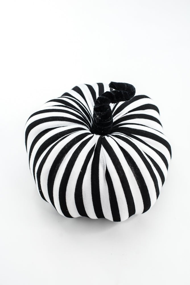 8" Black and White Stripe Decor Pumpkin - Greenery MarketSeasonal & Holiday Decorations57270BKWT