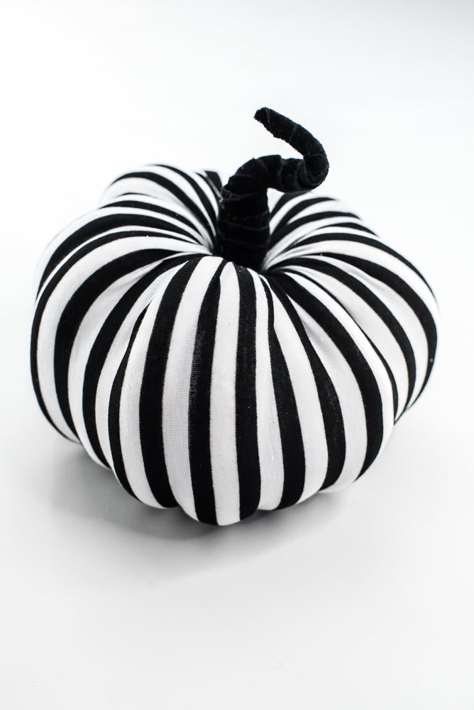 8" Black and White Stripe Decor Pumpkin - Greenery MarketSeasonal & Holiday Decorations57270BKWT