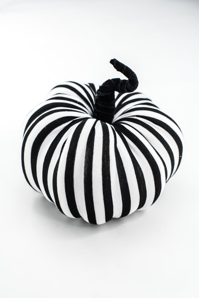 8" Black and White Stripe Decor Pumpkin - Greenery MarketSeasonal & Holiday Decorations57270BKWT