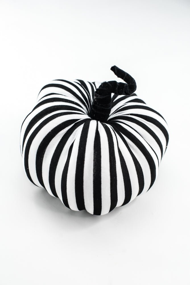 8" Black and White Stripe Decor Pumpkin - Greenery MarketSeasonal & Holiday Decorations57270BKWT