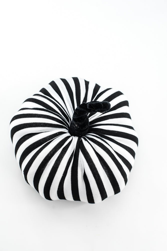 8" Black and White Stripe Decor Pumpkin - Greenery MarketSeasonal & Holiday Decorations57270BKWT