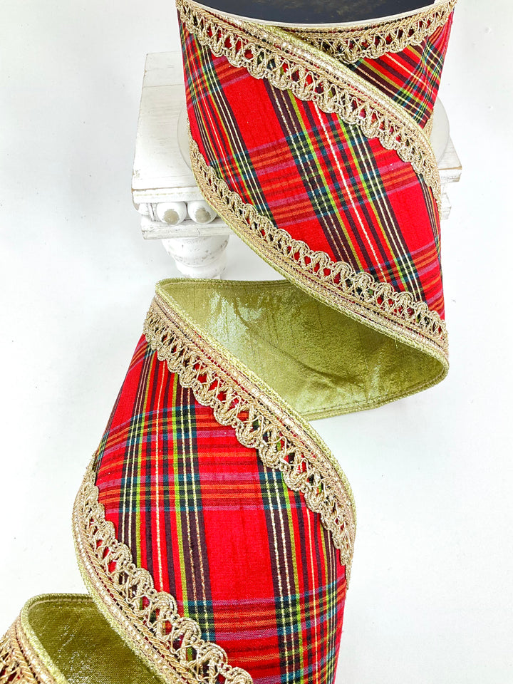 Multi Regal Plaid Farrisilk Wired Ribbon - 4"