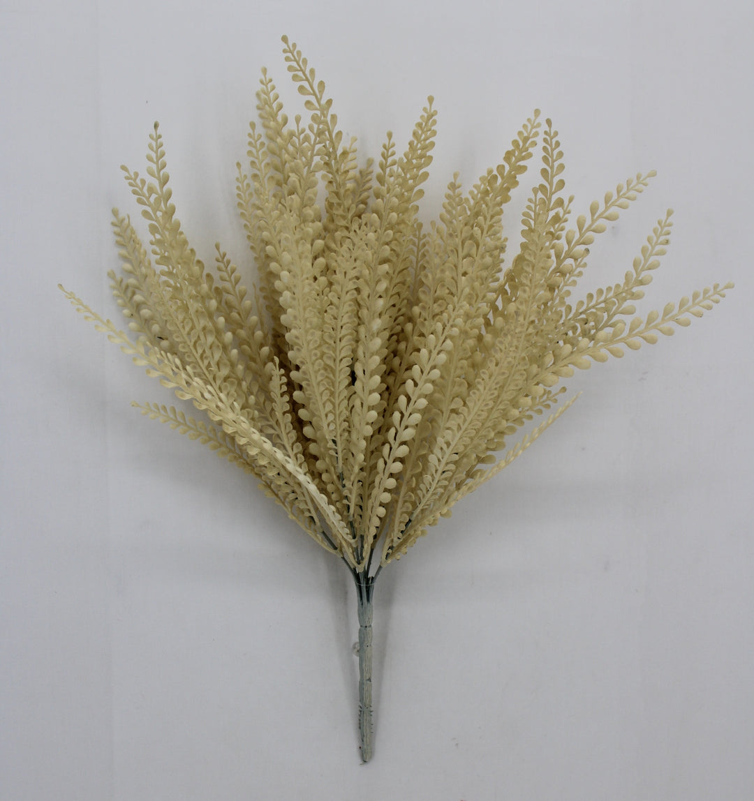 Artificial Beige Plastic Button Fern Bush - 19"