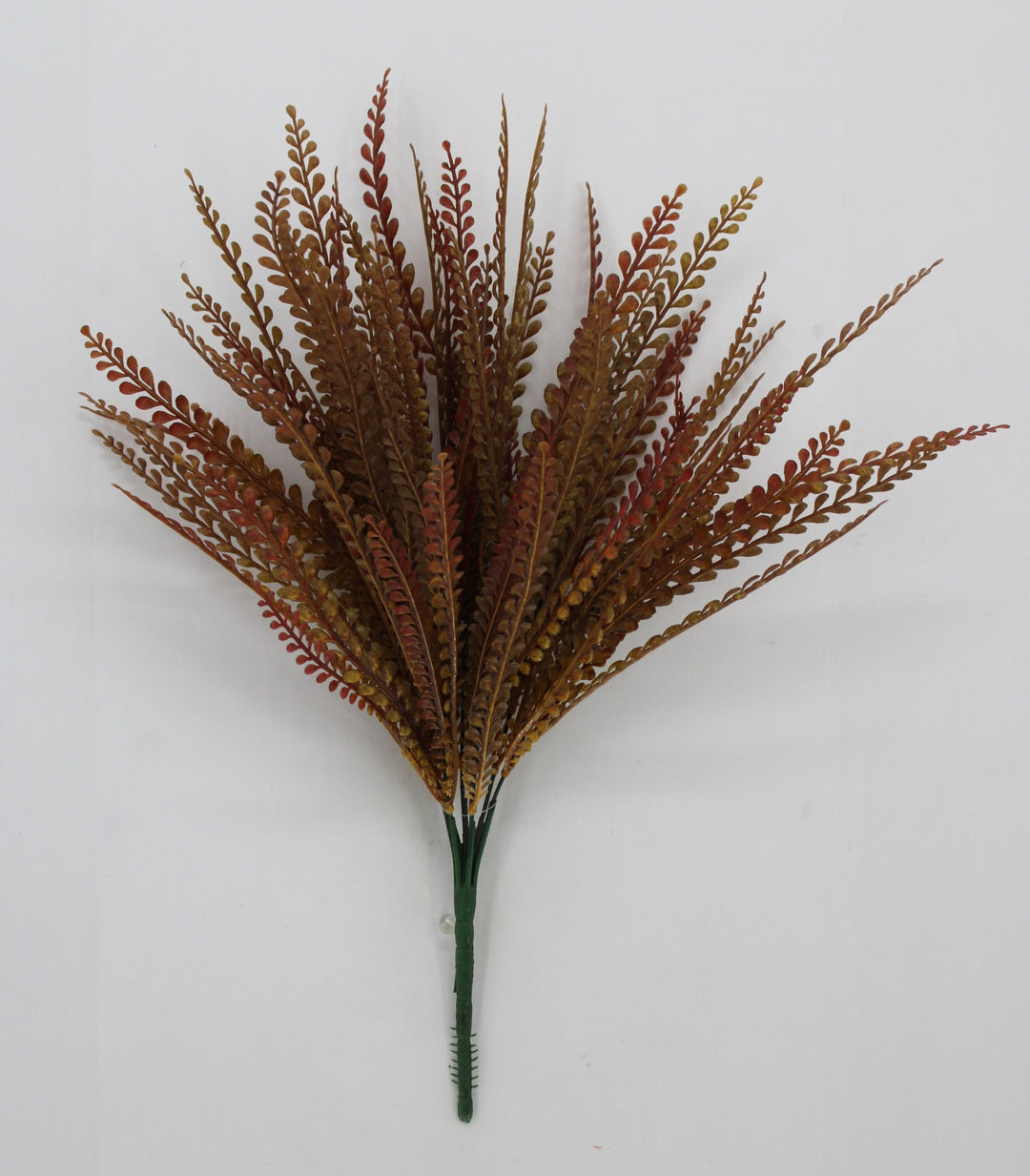 Artificial Brown Plastic Button Fern Bush - 19"