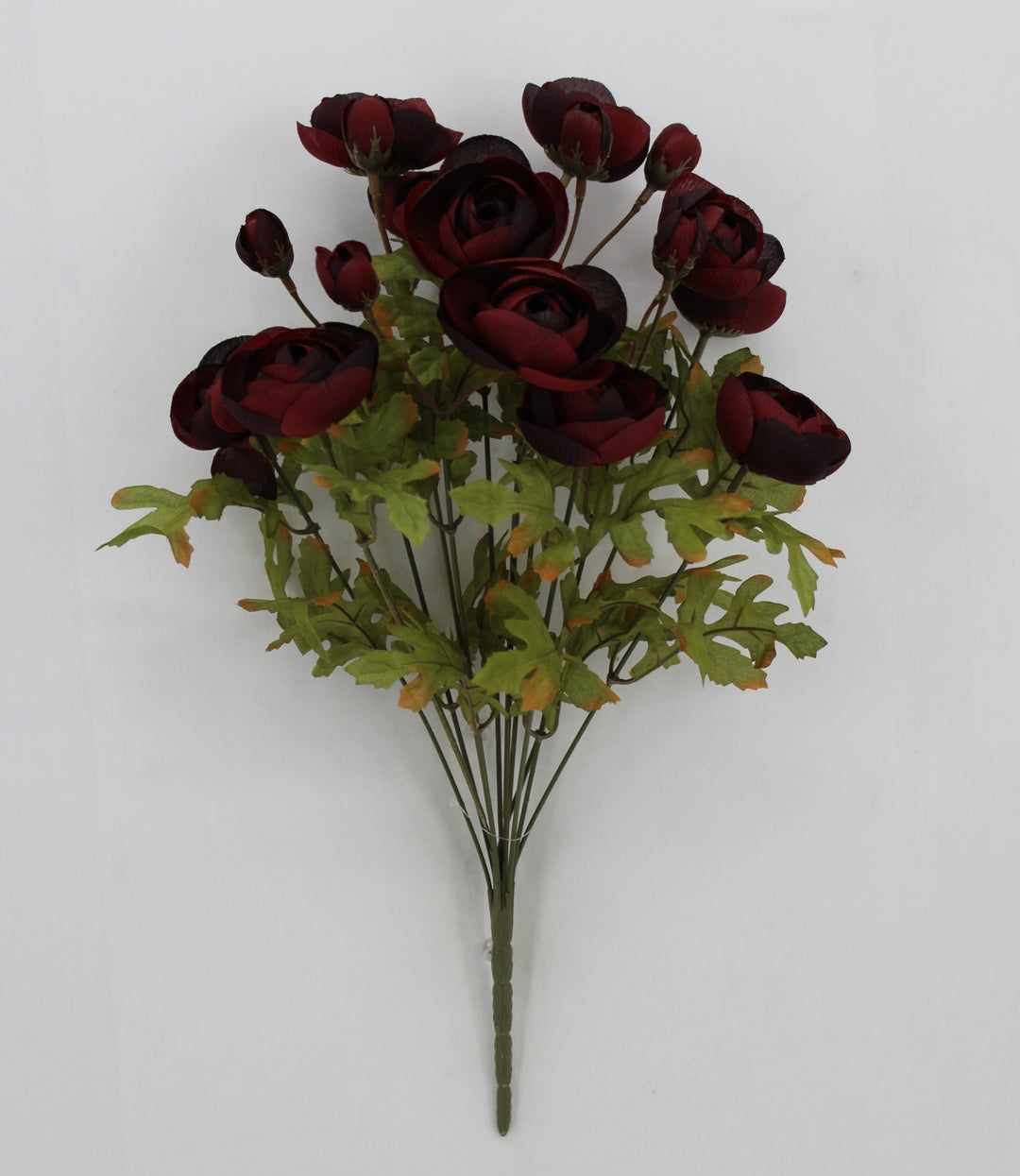 Artificial Burgundy Ranunculus Bush - 18"