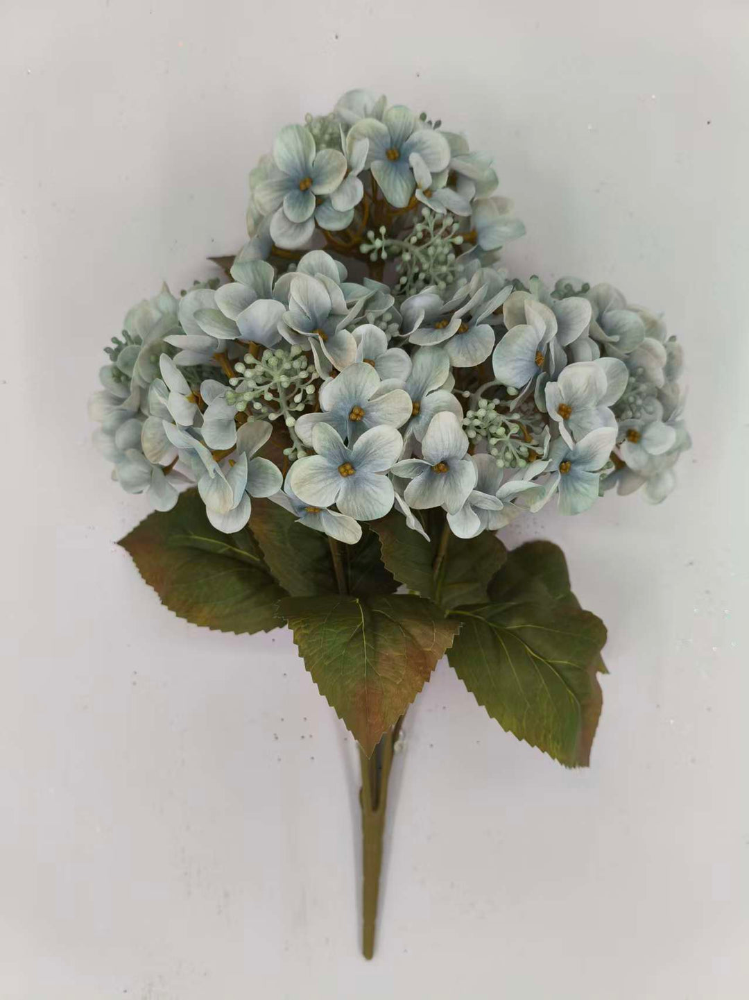Artificial Blue Hydrangea Bush - 17"