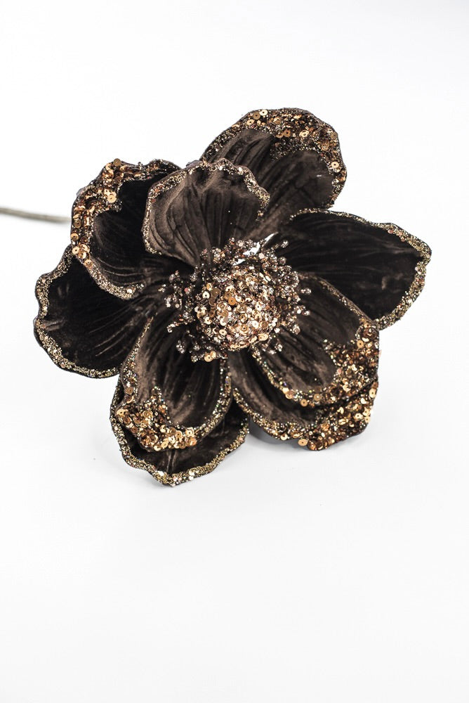 Farrisilk Artificial Chocolate Victorian Magnolia Stem