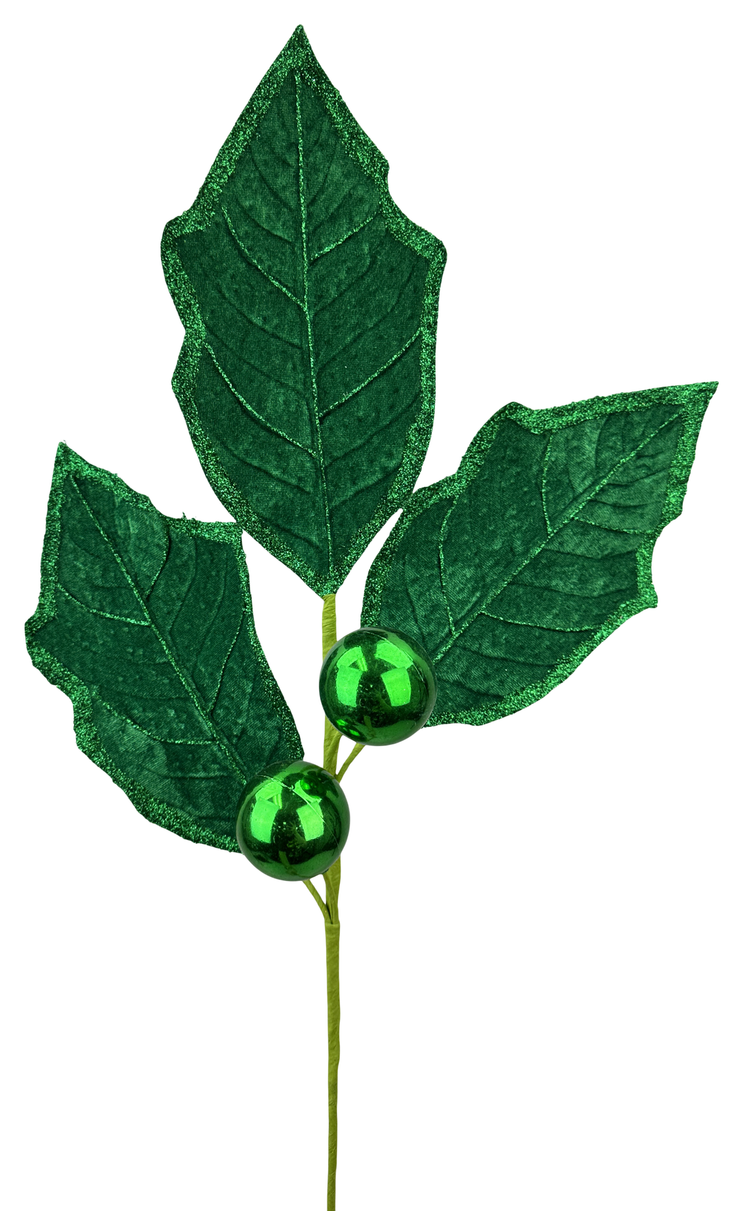 Artificial Green Holly Leaves Spray - 27"