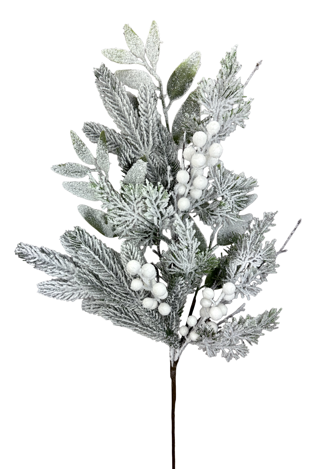 Artificial Snow Flocked Pine Mix Berry Spray - 30"