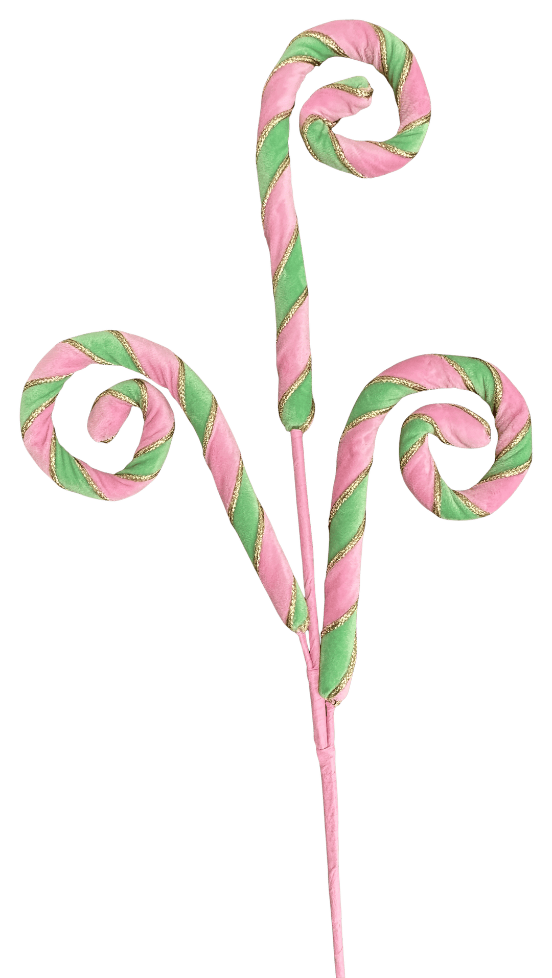 Mint & Pink Velvet Spiral Curly Spray - 28"