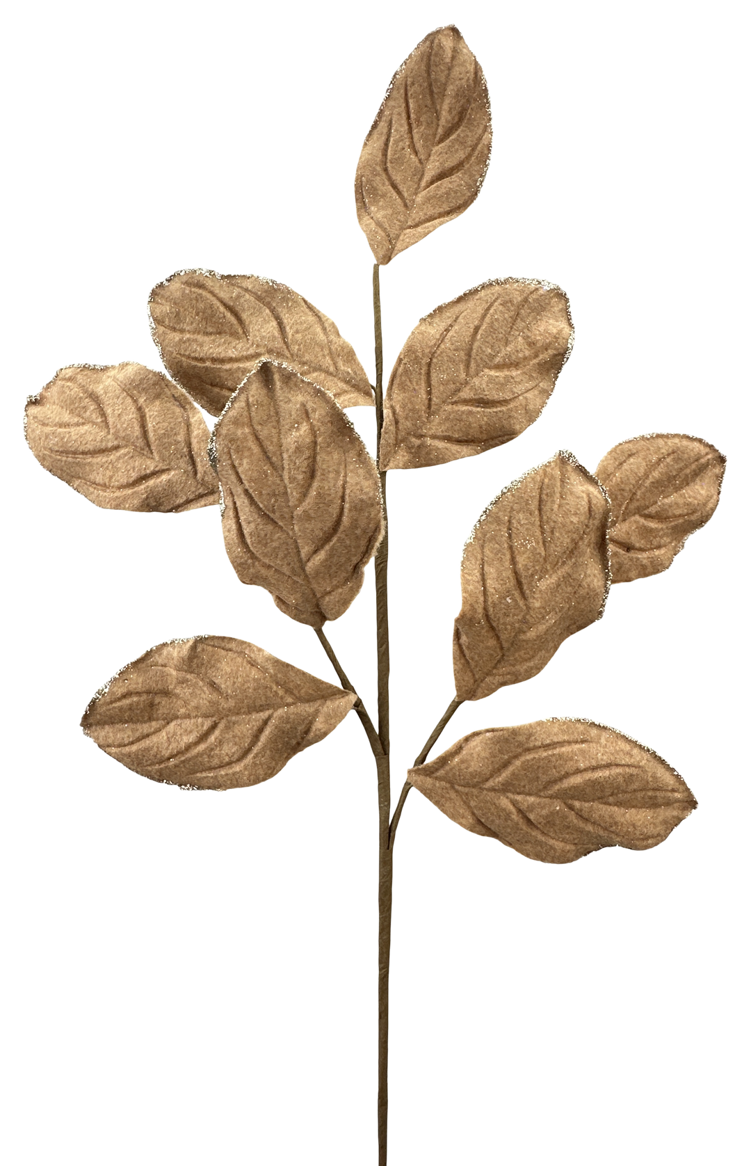 Artificial Tan Velvet Magnolia Leaves Spray - 30"