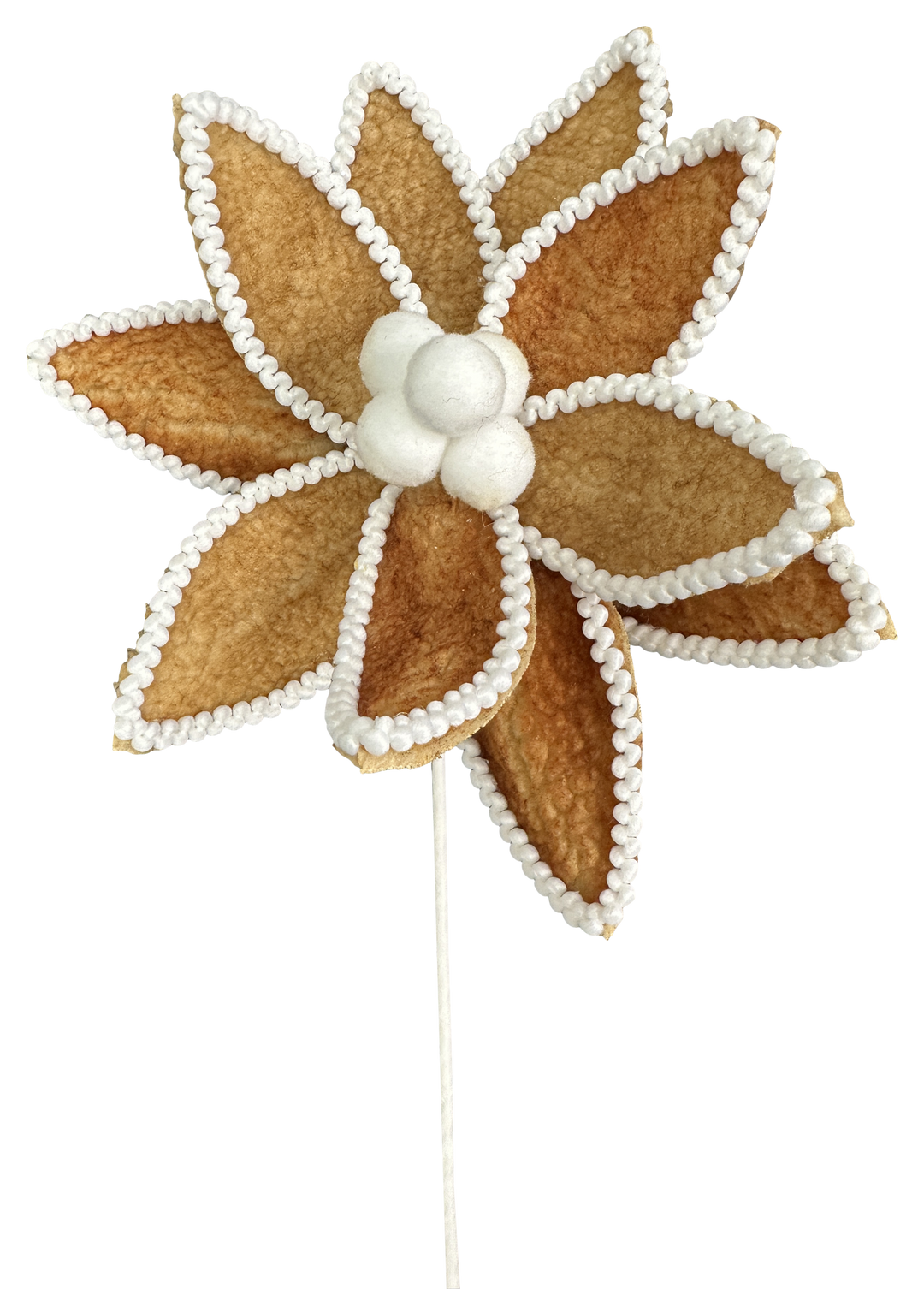 Artificial Brown Gingerbread Poinsettia Stem - 24"