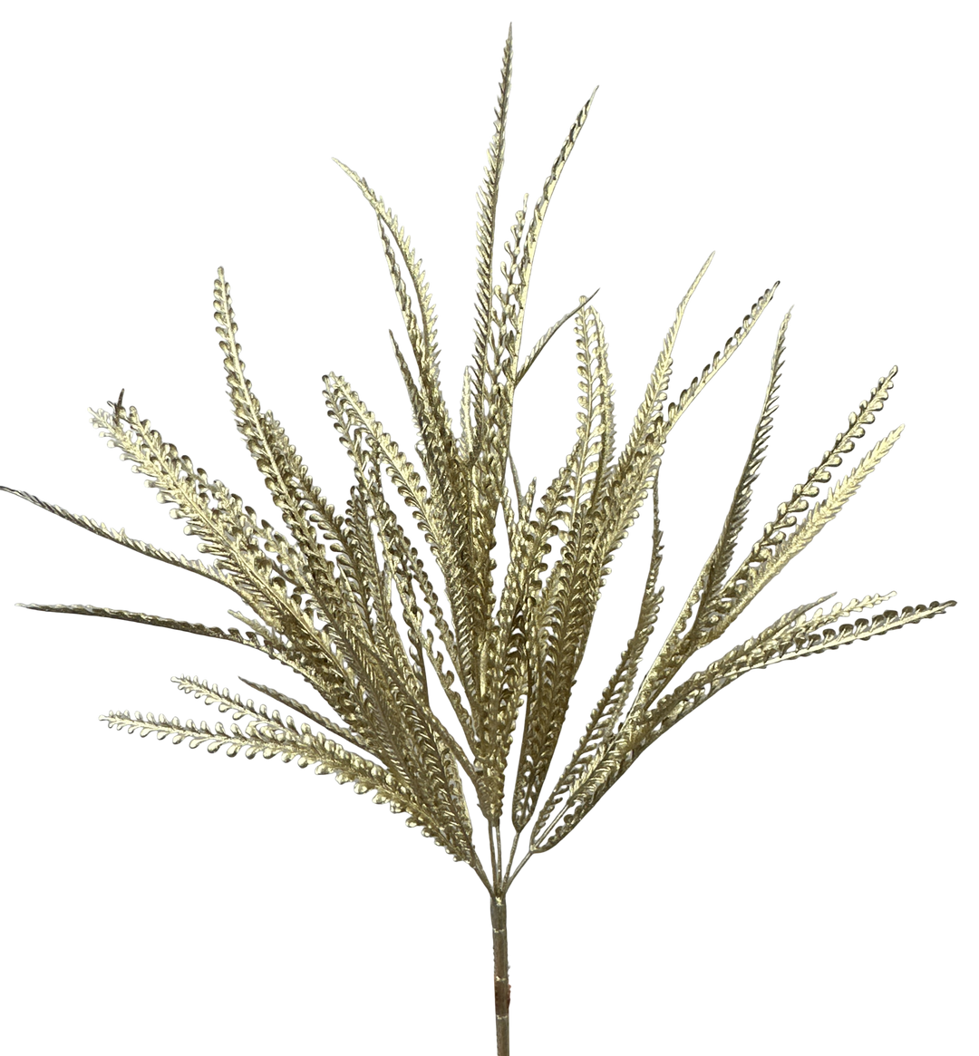 Artificial Gold Metallic Leaves Bush - 22"