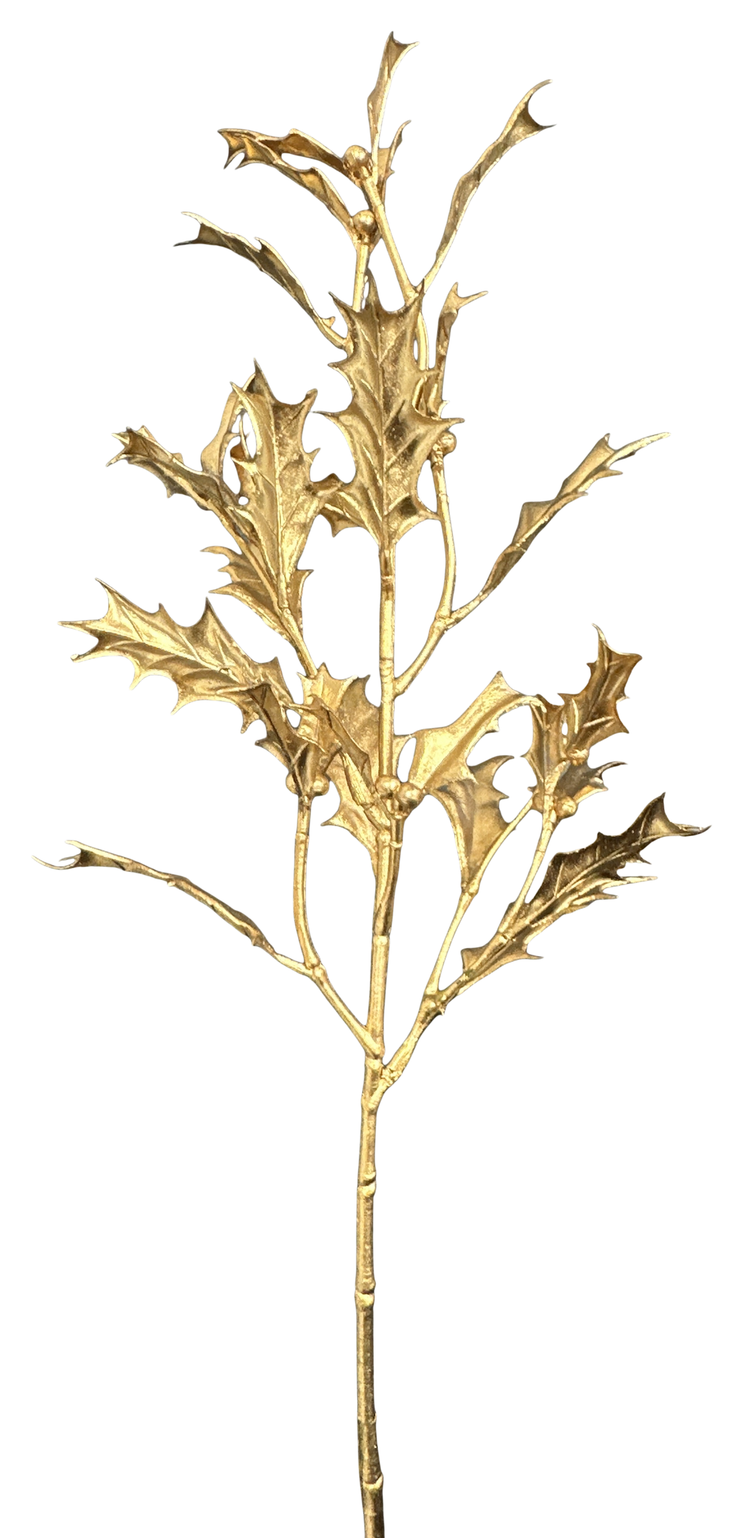 Artificial Gold Metallic Holly Spray - 22"