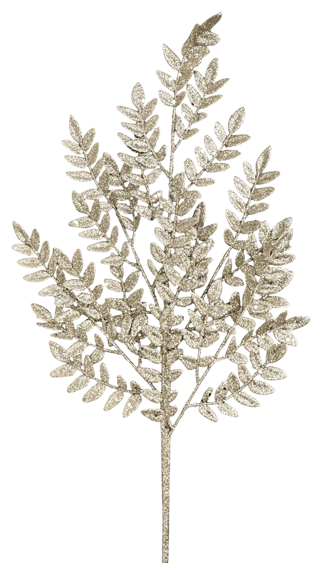 Artificial Champagne Glitter Fern Spray - 28"