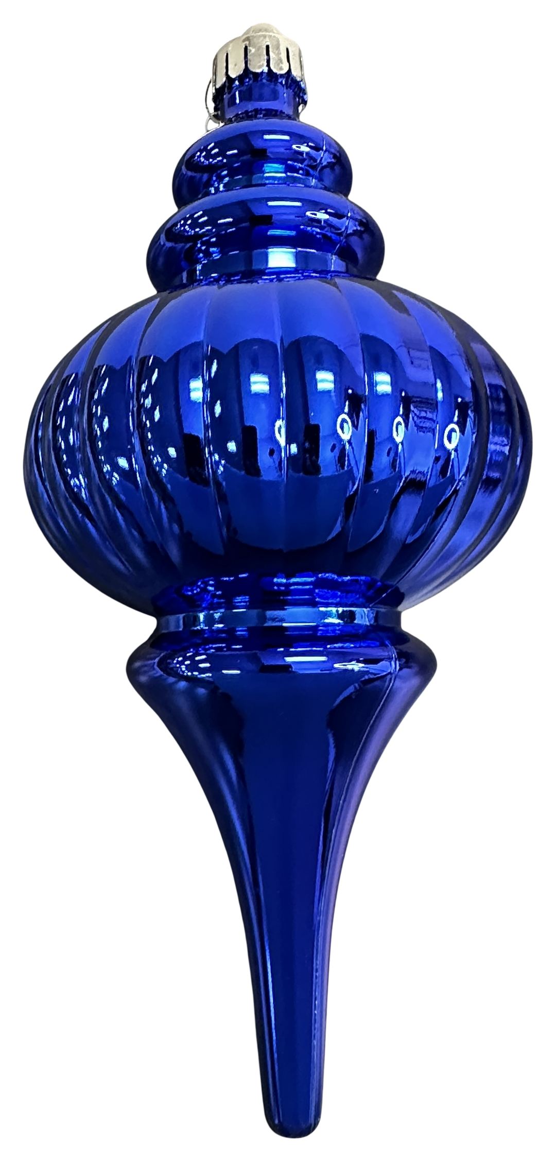 Blue Ornament Metallic Finial - 10"