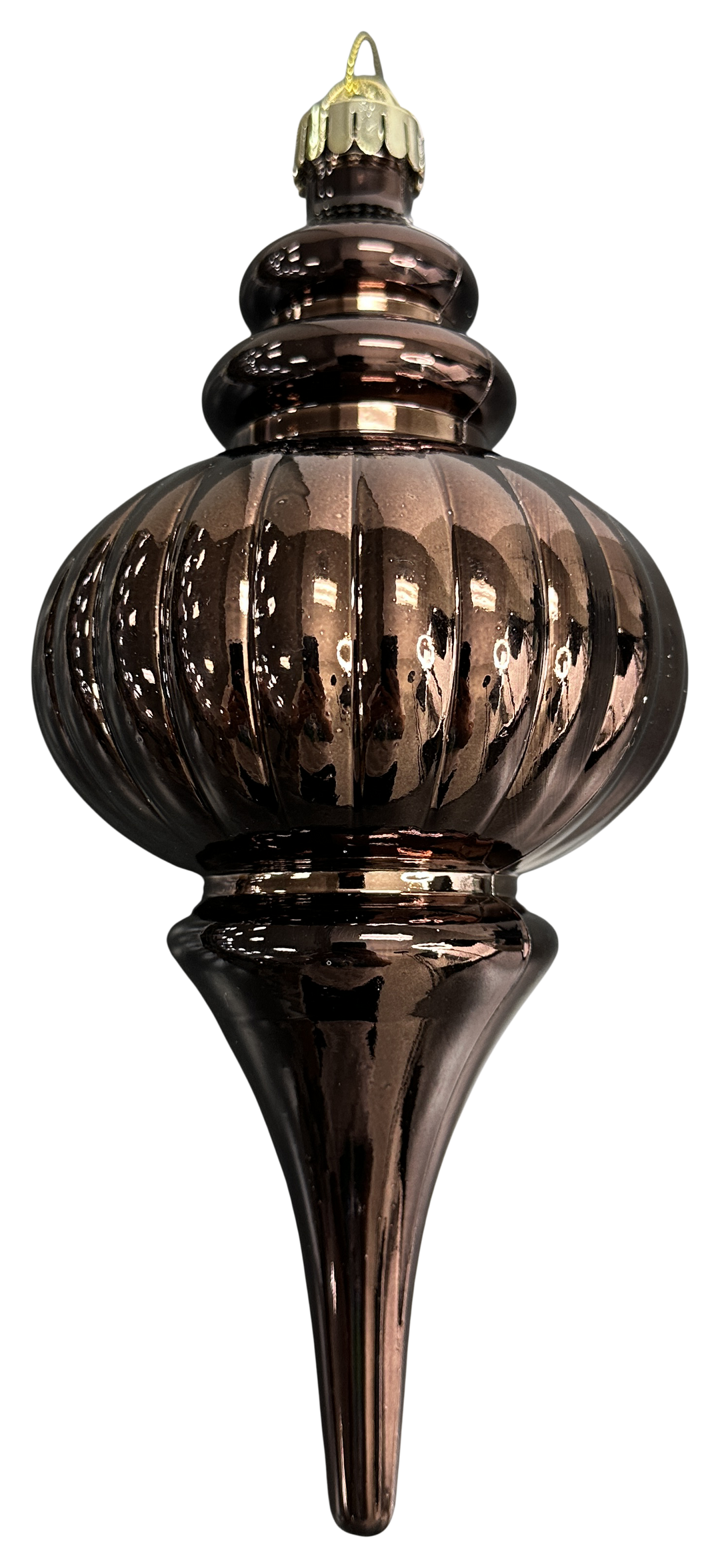 Brown Ornament Metallic Finial - 10"
