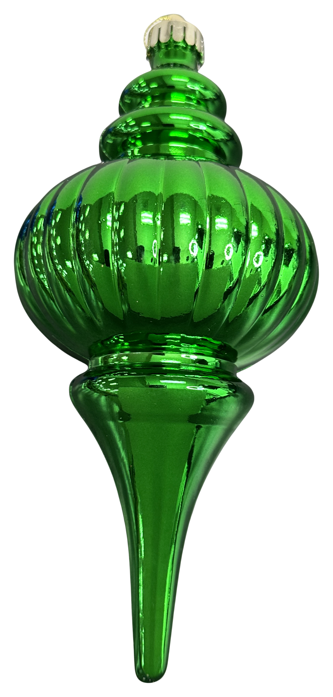 Green Ornament Metallic Finial - 10"