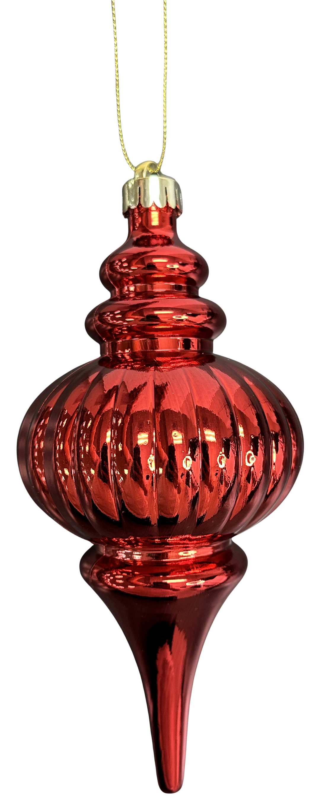 Red Ornament Metallic Finial - 10"
