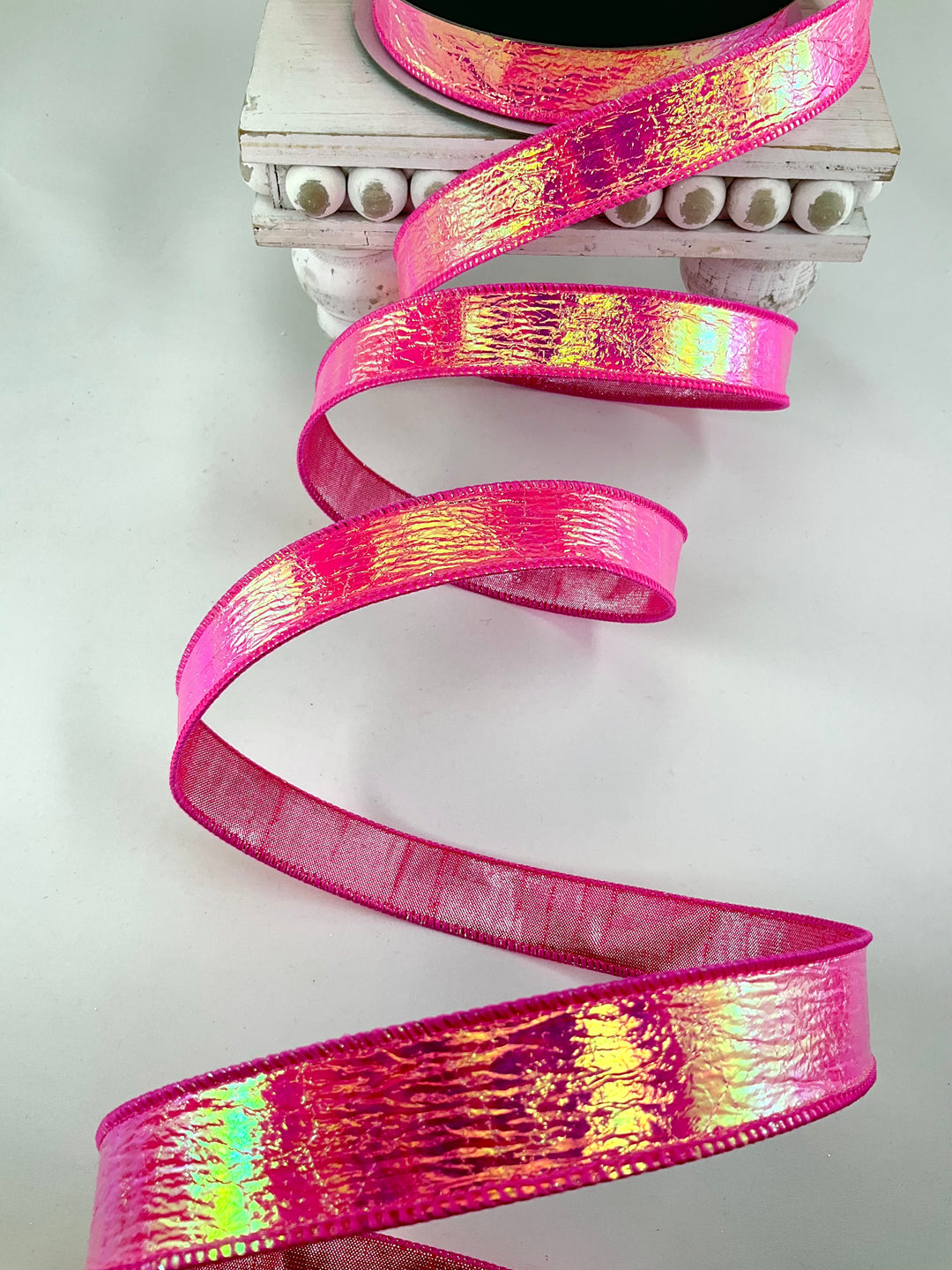 Bubblegum Electric Farrisilk Wired Ribbon - 1"