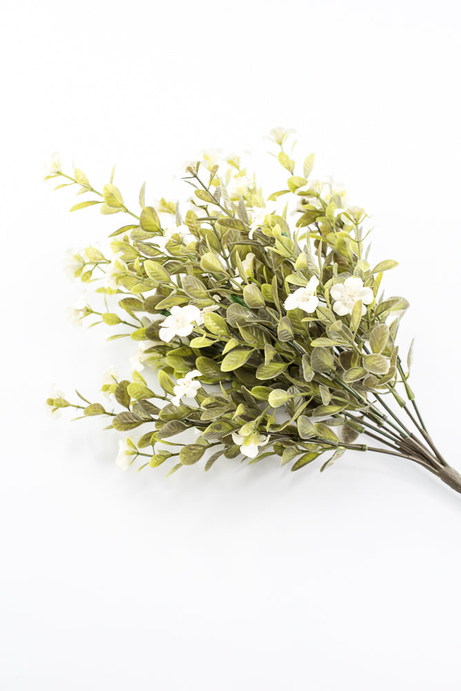 Artificial Cream Filler Bush - 16"
