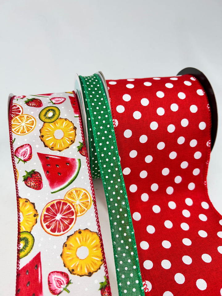 Summer Fruit bow bundle x 3 wired ribbons