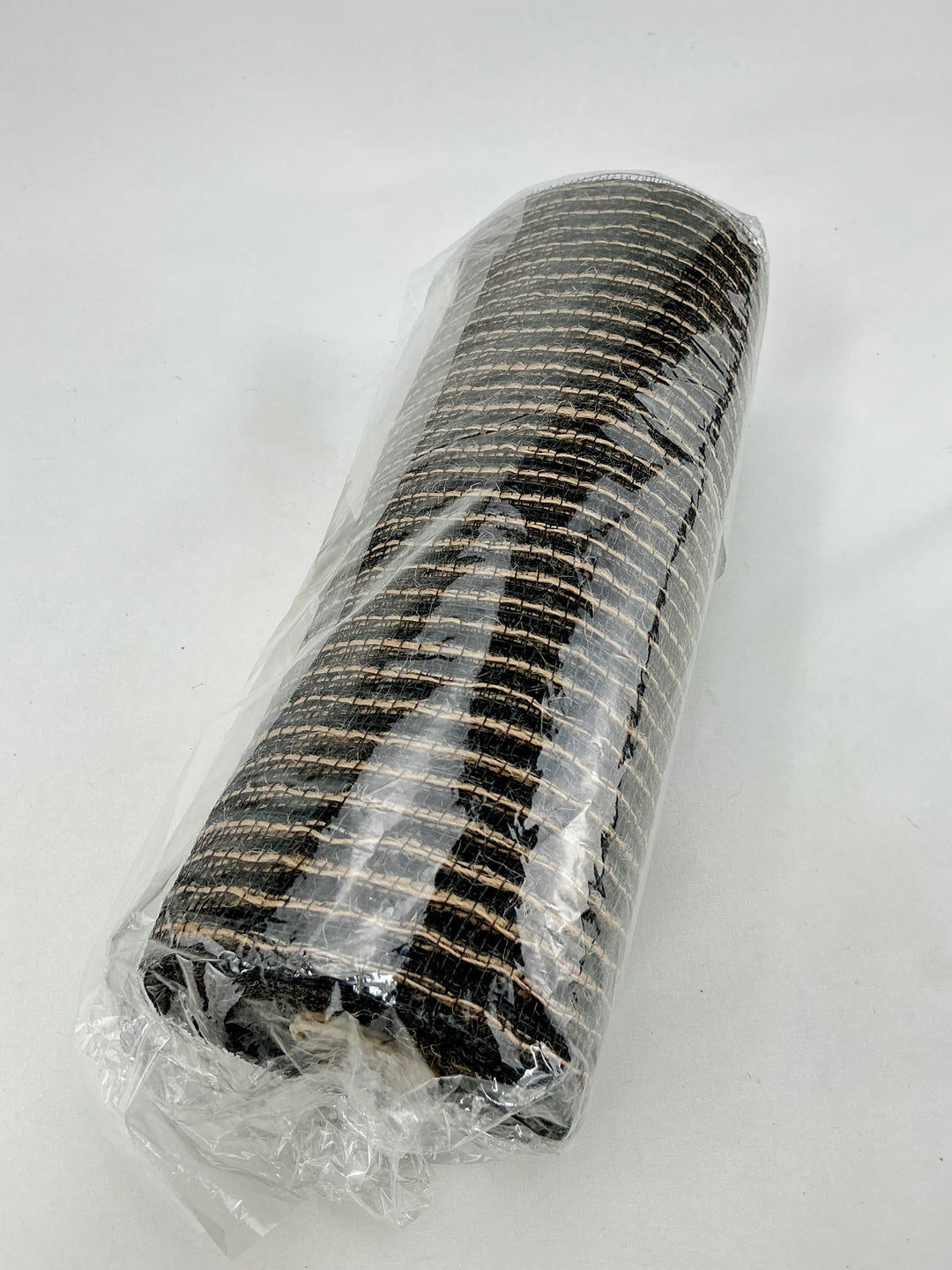 Poly jute burlap black and burlap stripe deco mesh 10”