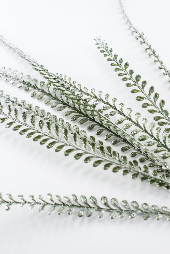 Artificial Frost Leaves Spray - 32"