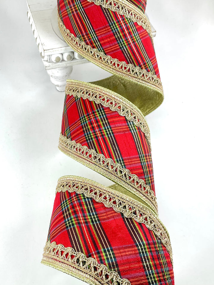 Multi Regal Plaid Farrisilk Wired Ribbon - 4"