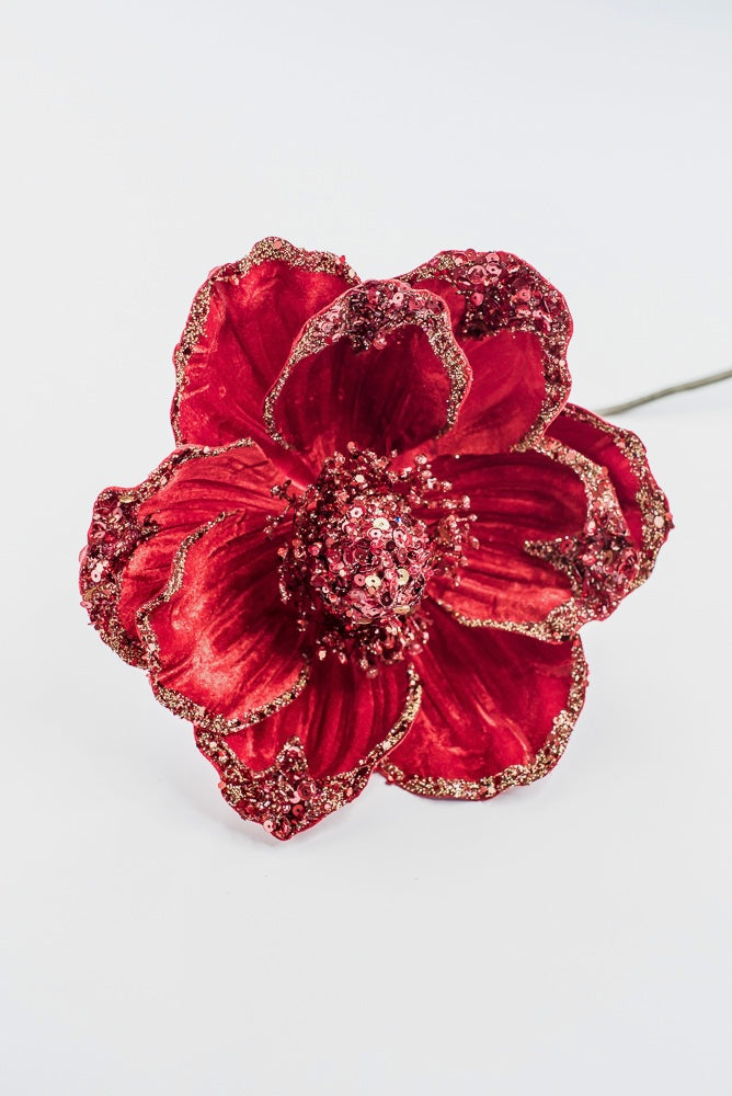 Farrisilk Artificial Red Victorian Magnolia Stem