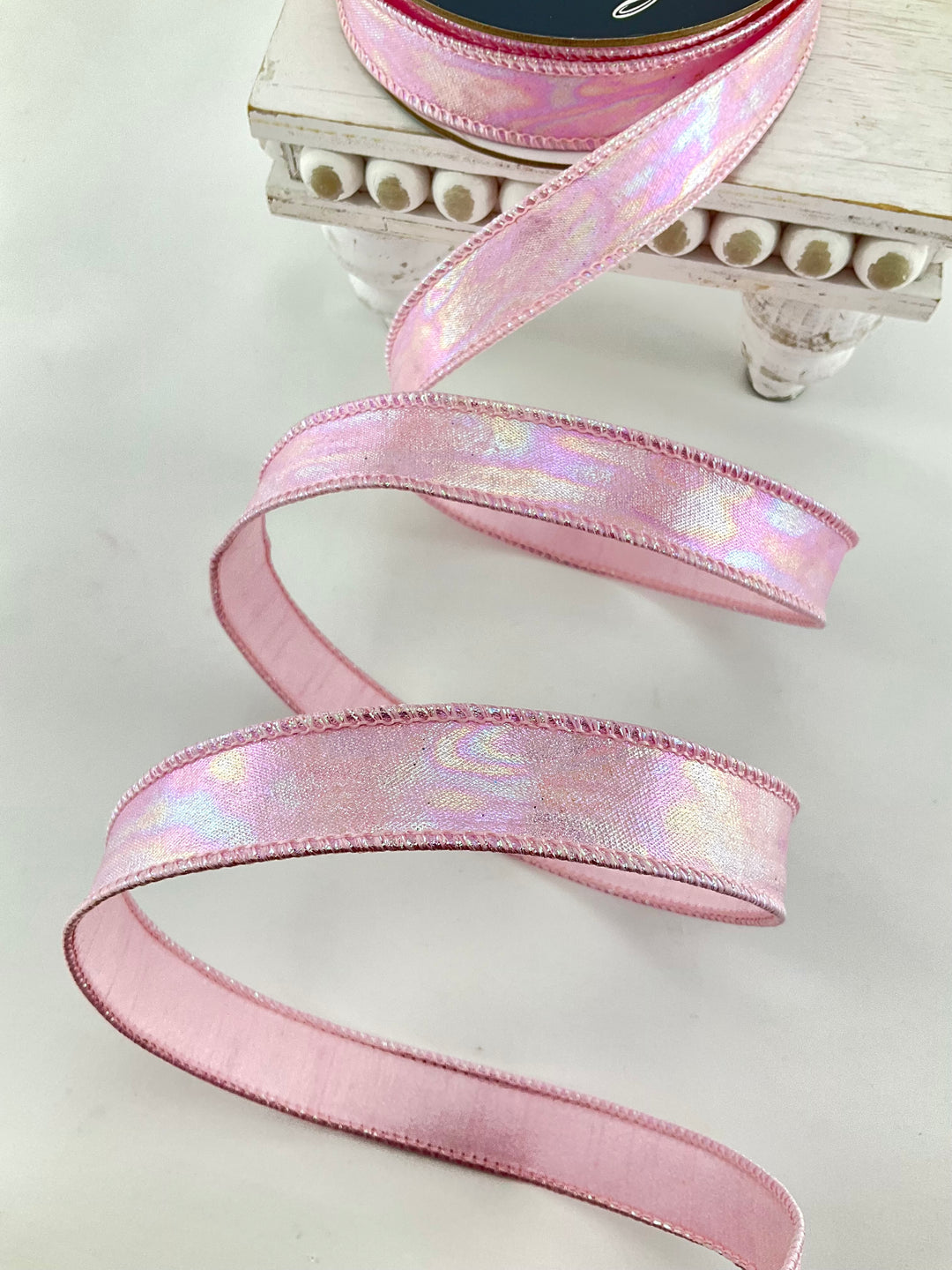 Pink Aurora Light Farrisilk Wired Ribbon - 1"