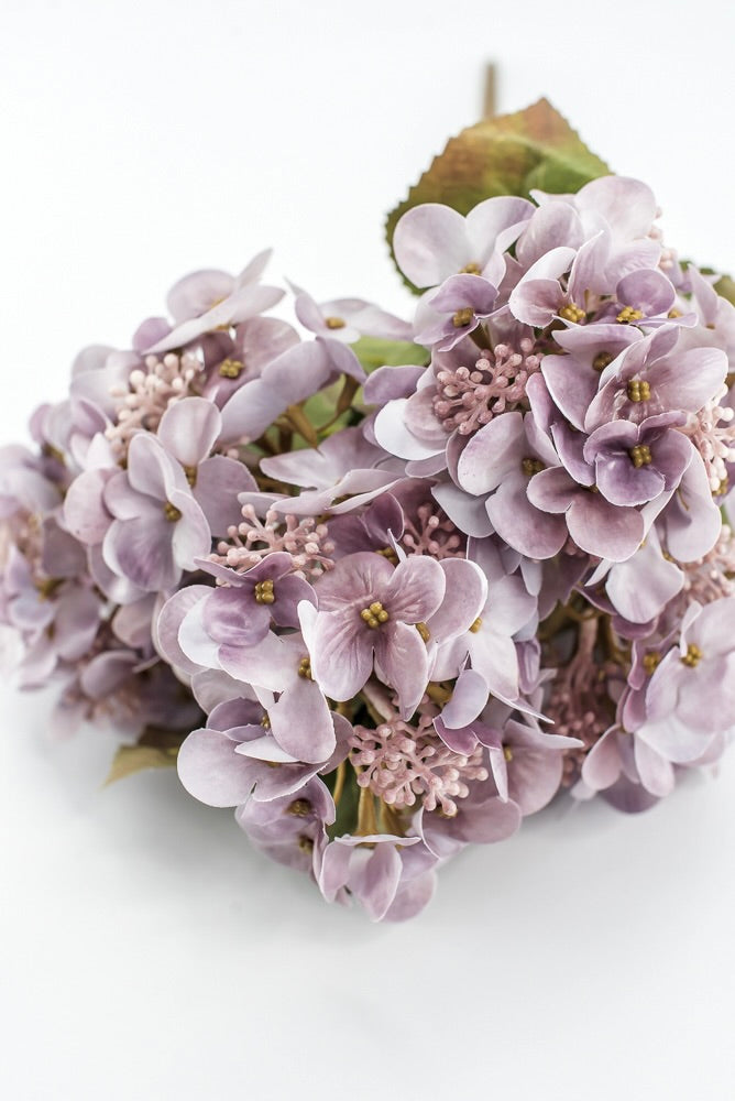 Artificial, Smoke Lavender, Hydrangea Bush - 17"