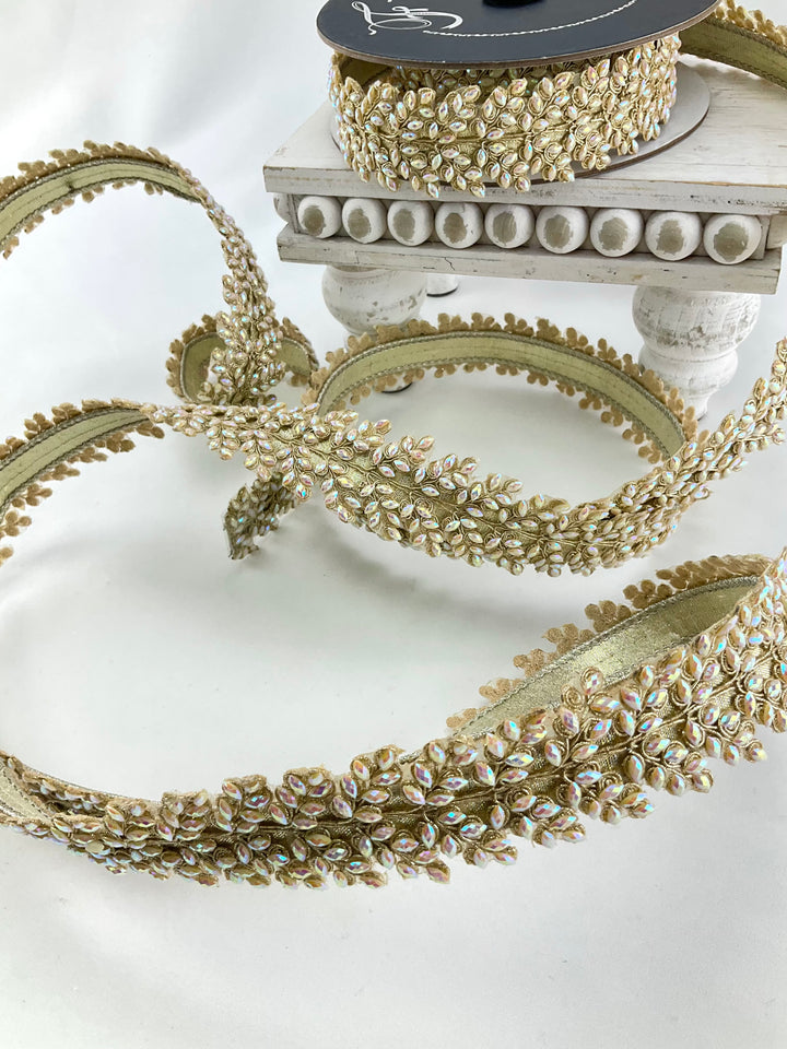 Iridescent Sparkling Jewels Farrisilk Wired Ribbon - 1"