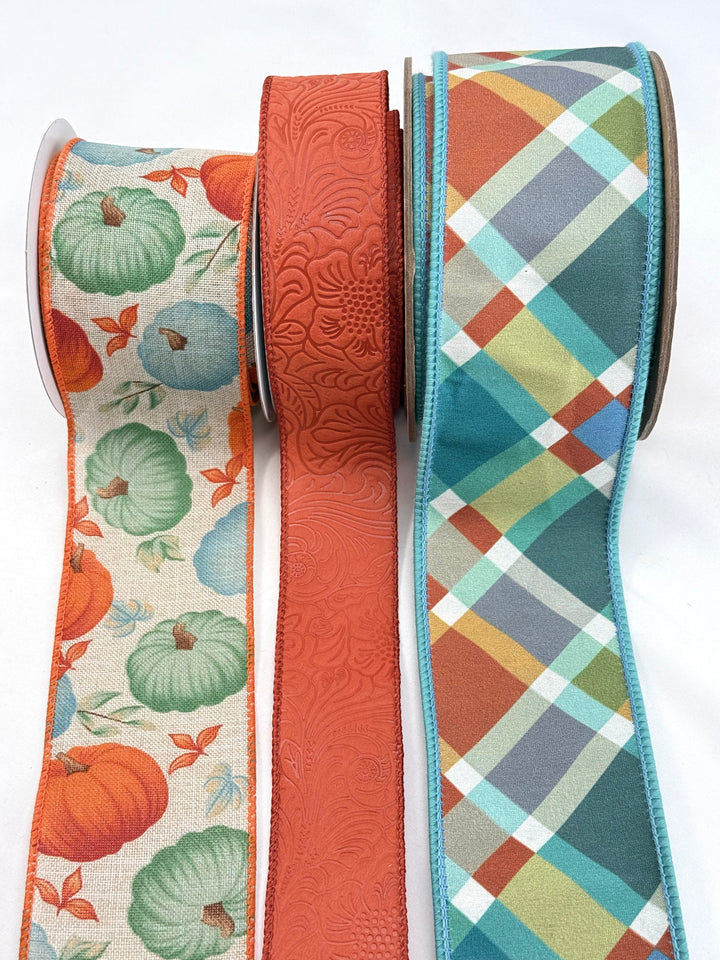 Teal Pumpkin Bow Bundle x 3 Ribbons