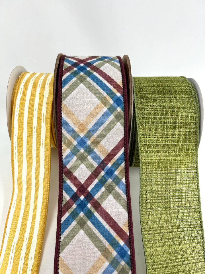 Eggplant And Mustard Bow Bundle x 3 Ribbons